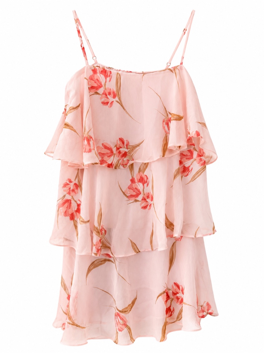 a new day Pink Floral Tiered Mini Dress size XL